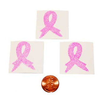 pink ribbon glitter tattoos